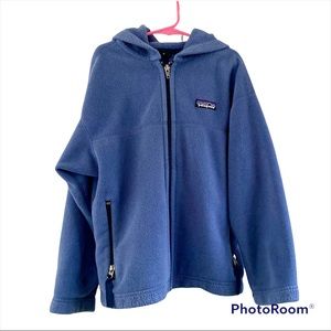 Kids Patagonia Fleece Hooded Jacket Hoodie Size 8 Boys Girls Blue